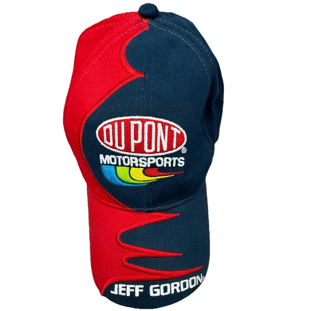 Jeff Gordon Hat Motorsports Dupont NASCAR Adjustable Racing Cap Embroidered Blue